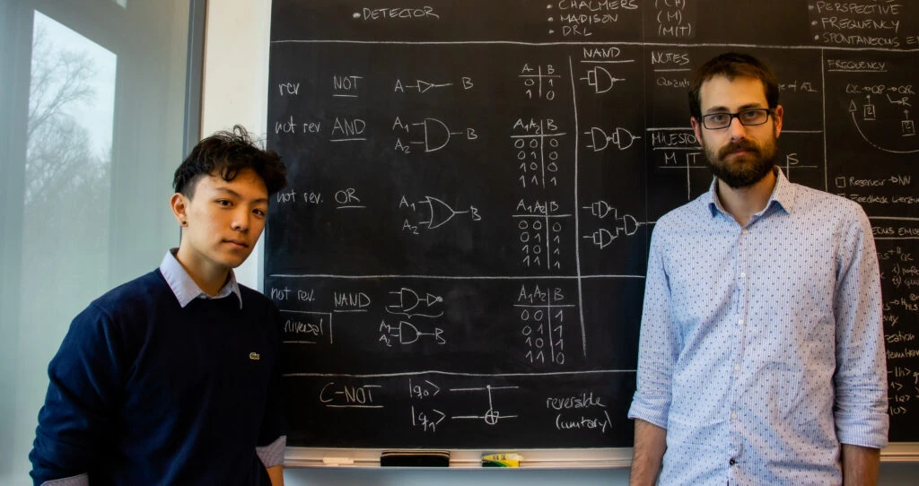 Ethan Wang and Benjamin Lienhard, a postdoc in the Rabitz Group and instructor for the Quantum Bootcamp series