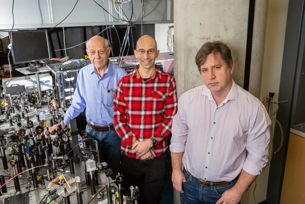 Grantees (l to r): Herschel Rabitz of Princeton Chemistry, Martin Jonikas of Princeton Molecular Biology, with Alexei Goun of Princeton Chemistry.